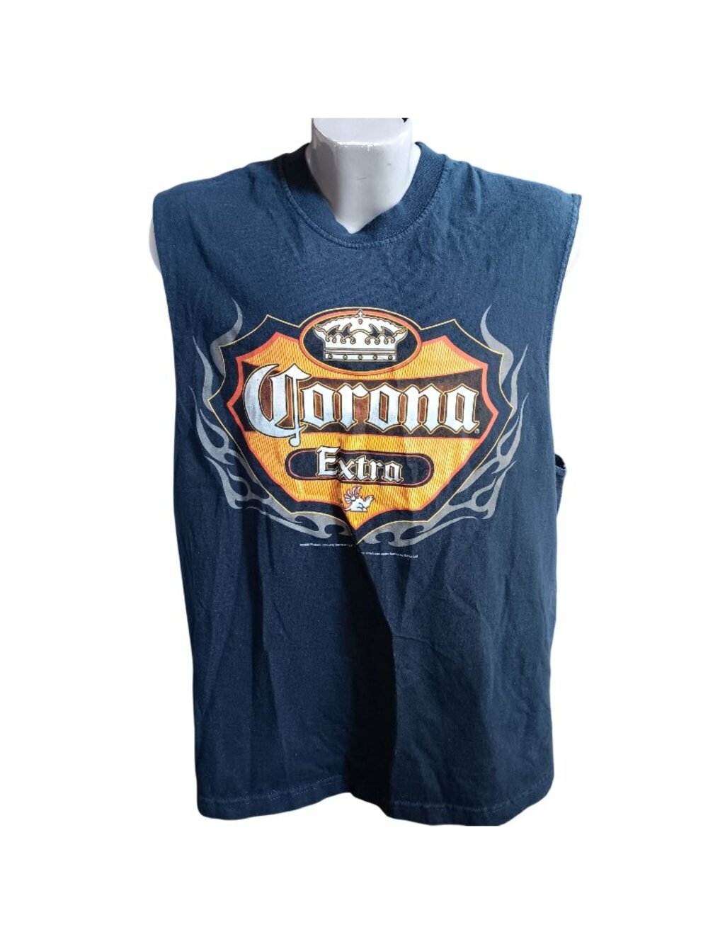 Corona Extra Sleeveless 2XL Men's T-Shirt Alstyle Navy Blue Cotton XXL 2006
